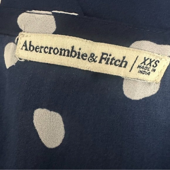 Abercrombie & Fitch Navy White Polka Dot Wrap Dress XXS Cottagecore Coquette - Picture 5 of 7